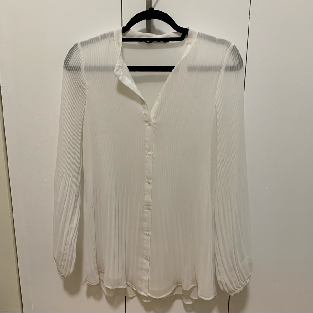 Long line white blouse from Zara size S- worn once in excellent condition